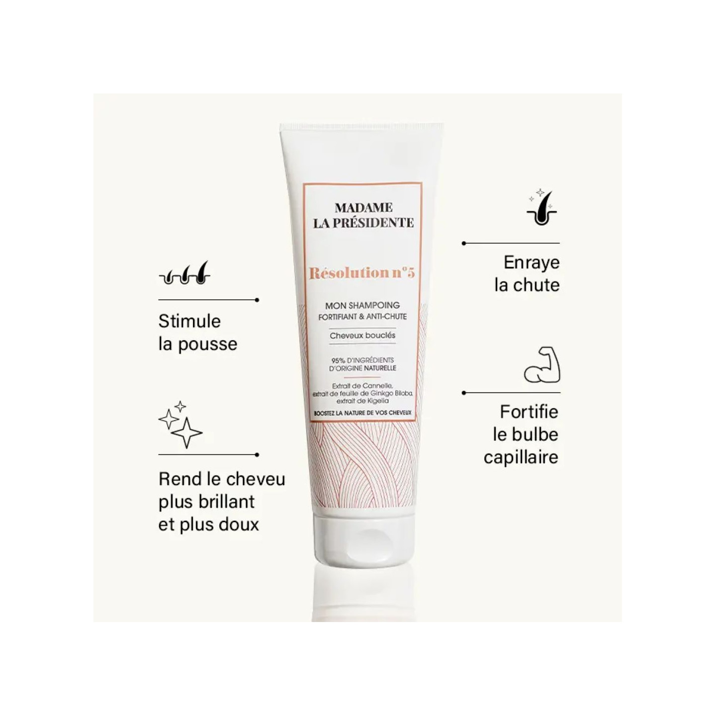  Résolution n°5 Cheveux bouclés - Shampoing anti-chute